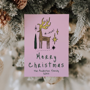 Handgemalte Rentier Frohe Weihnachten Nicht-Photo