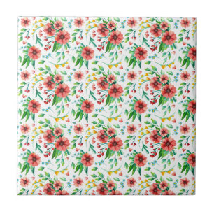 Handgemalte rosa Blume Blumenmuster-23498 Fliese
