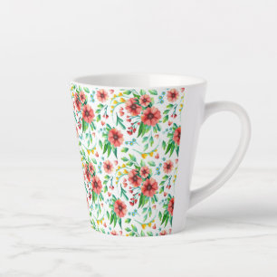 Handgemalte rosa Blume Blumenmuster-23498 Milchtasse