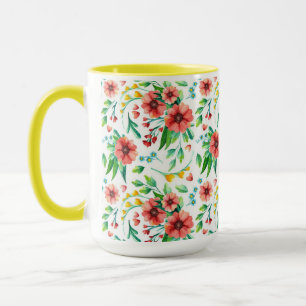Handgemalte rosa Blume Blumenmuster-23498 Tasse