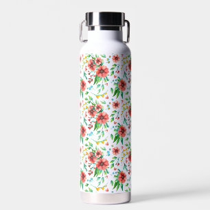 Handgemalte rosa Blume Blumenmuster-23498 Trinkflasche