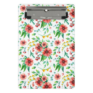 Handgemalte rosa Blumen Blumenmuster-23498 Mini Klemmbrett