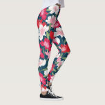 Handgemalte rosa Rot-Kosmos-Blume Muster Fun Leggings<br><div class="desc">Kick zurück in diese super lustigen Leggings mit einem Muster von rosa und weiß Cosmos Blume. Ideal für eine besondere Veranstaltung,  ein Training im Fitnessraum,  ein Gartenfest oder ein Party.</div>