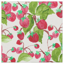 Handgemalte rote grüne Erdbeeren des Aquarells