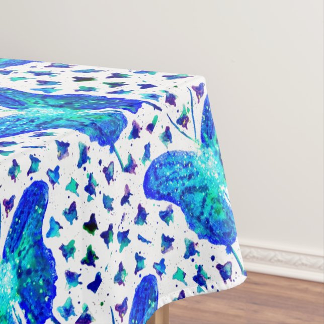 Handgemalte Schmetterlings-Tischdecke Tischdecke (Beispiel)