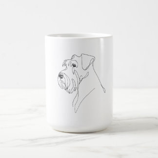 Handgemalte Schnauzer Minimalistische Hundekunst Kaffeetasse