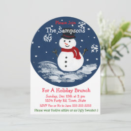 Handgemalte Snowman PERSONALIZE Arch Einladung