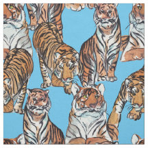 Handgemalte Tigerstoffe