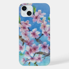 Handgemalte trendige Aquarell-Kirschblüten iPhone 15 Plus Hülle