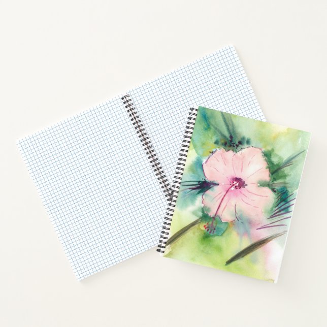 Handgemalte Wasserfarbe-Belize-Hibiskusblüte Notizbuch (Innenseite)
