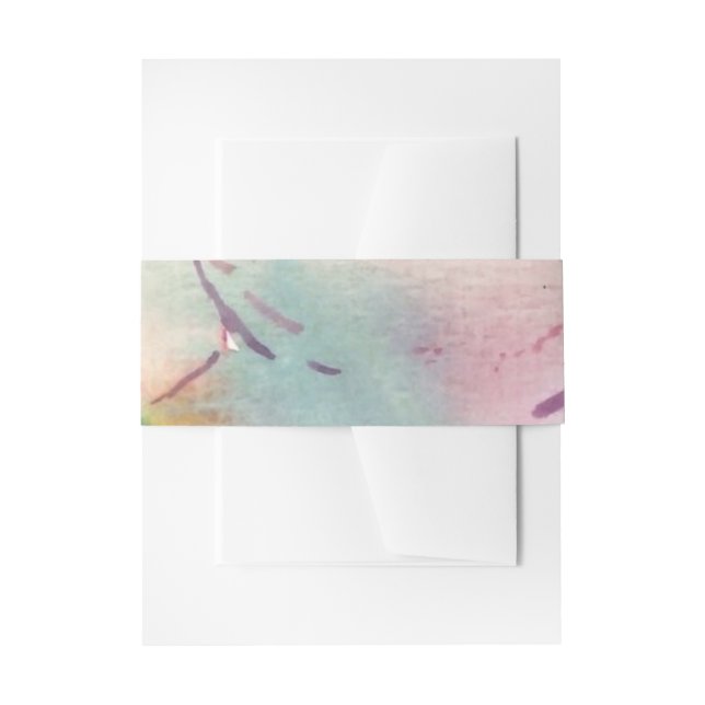 Handgemalte Wasserfarbe-Belizean-Hibiskus Einladungsbanderole (Vorderseite Beispiel)