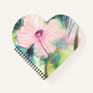 Handgemalte Wasserfarbe-Belizean-Hibiskusblüte Notizbuch