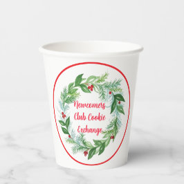 Handgemalte Wasserfarbe-Weihnachts-Kranz Pappbecher