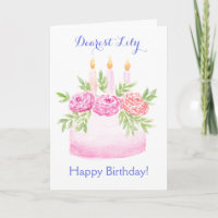 Handgemalte Wasserfarben-Blumen-GEBURTSTAGS-Torte