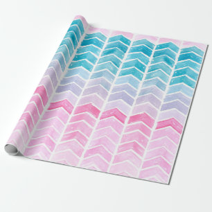 Handgemalte Wasserfarben geometrisch blau und blau Geschenkpapier