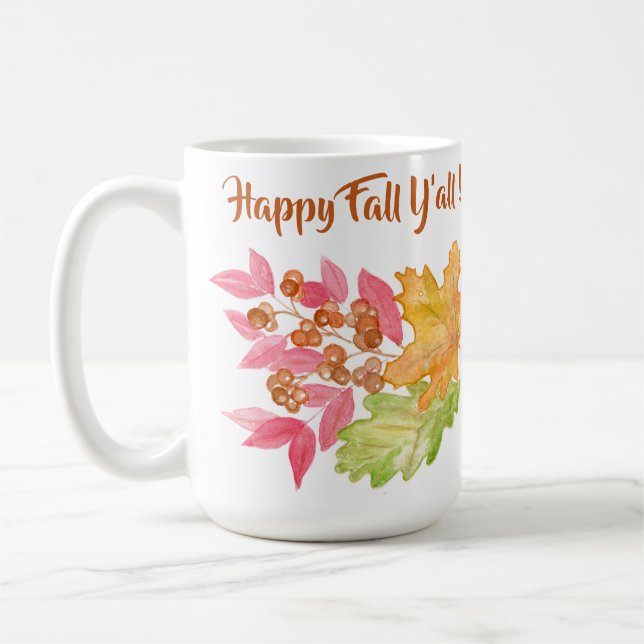 Handgemalte Wasserfarben Herbstleaves + Berries-Ta Kaffeetasse