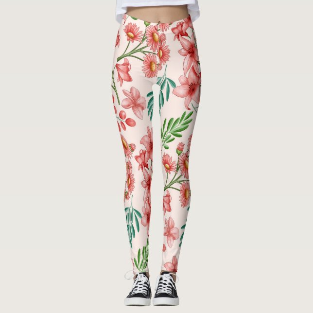 Handgemalte Wasserfarben-Muster-54098 Leggings (Vorderseite)