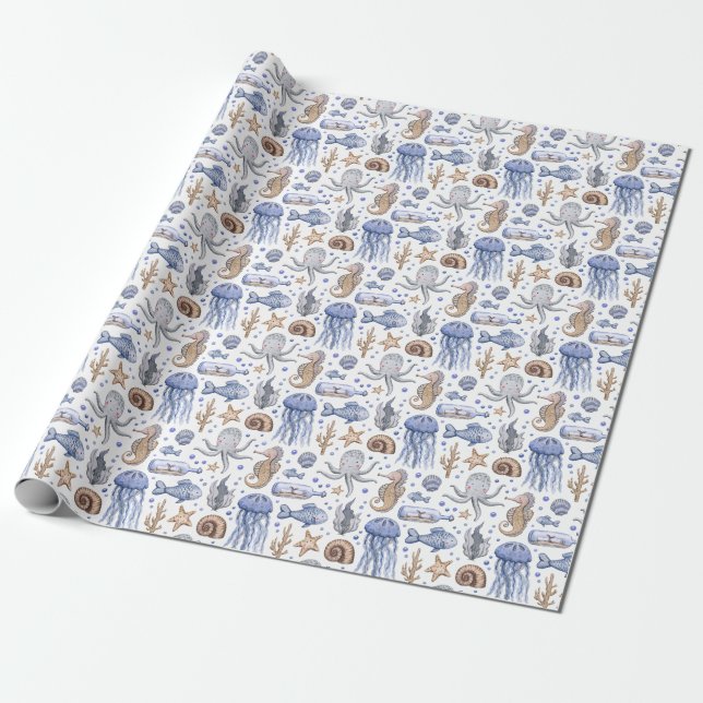 Handgemalte Wasserfarben-Muster. Geschenkpapier (Ungerollt)