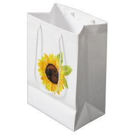 Handgemalte Wasserfarben-Sonnenblume Mittlere Geschenktüte