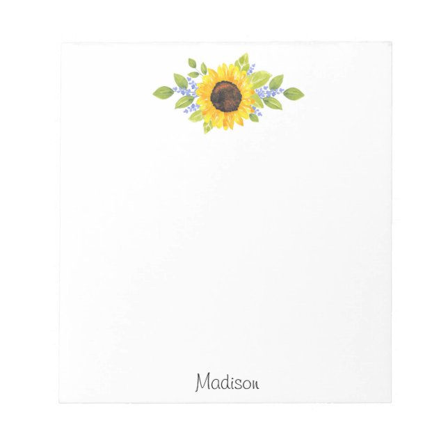 Handgemalte Wasserfarbenblume Notizblock (Vorderseite)