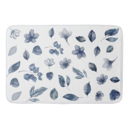 Handgemalte Wasserfarbenelemente in Herbstfarben Badematte