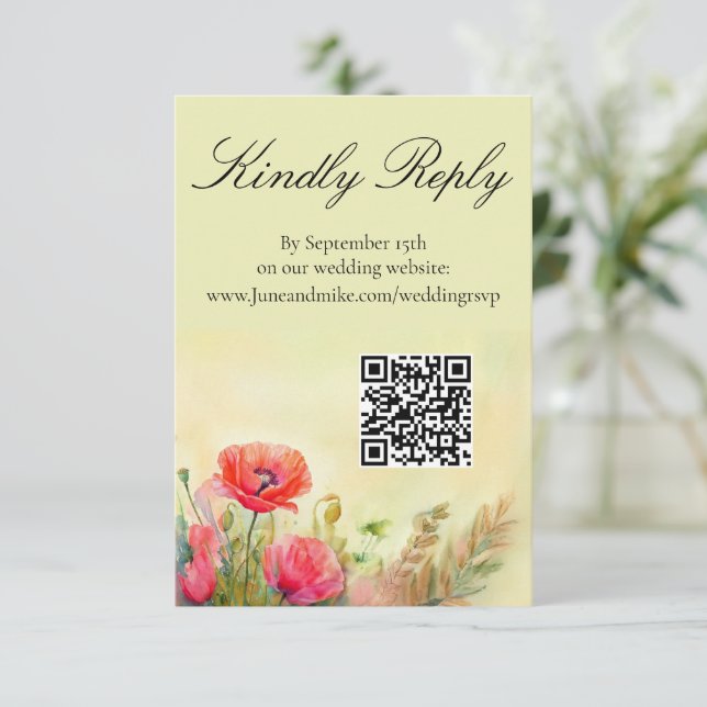 Handgemalte Wasserfarbenfrühlingspopflinge Begleitkarte (Stehend Vorderseite)