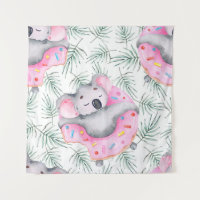 Handgemalte Wasserfarbenmuster mit Koala tropica
