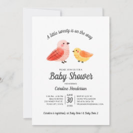 Handgemalte Watercolor Bird Baby Dusche Einladung