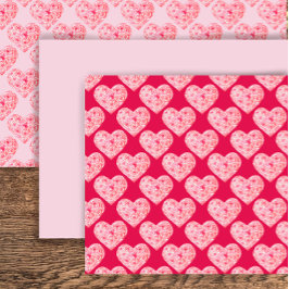 Handgemalte Watercolor Rosa Herzschlösser Geschenkpapier Set