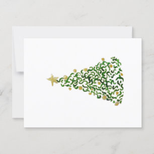 Handgemalte Weihnachtsbaume Postkarte
