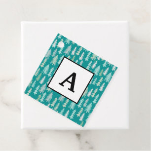 Handgemalte Weihnachtsbaumen Aqua White Blue Aquam Geschenkanhänger