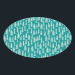 Handgemalte Weihnachtsbaumen Aqua White Blue Aquam Ovaler Aufkleber<br><div class="desc">Personalisieren Sie diesen Aufkleber mit Ihrer Rücksendeadresse oder Ihrem Weihnachtswunsch. Sie können Formen,  Symbole und Text hinzufügen.</div>