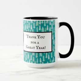 Handgemalte Weihnachtsbaumen Aqua White Blue Aquam Tasse