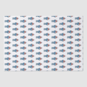 Handgemalte Weihnachtsblauer und Weiße Ingwer Jar Seidenpapier