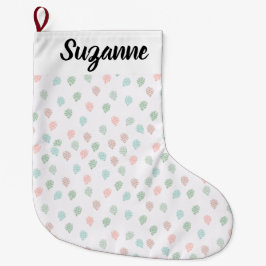 Handgemalte Weihnachtskiefer Cones Multicolor Großer Weihnachtsstrumpf