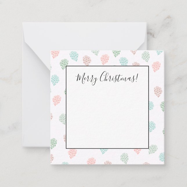 Handgemalte Weihnachtskiefer Cones Multicolor Mitteilungskarte (Vorderseite)