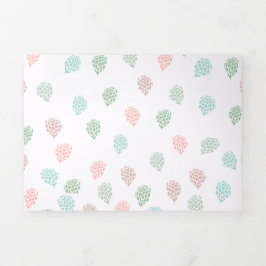 Handgemalte Weihnachtskiefernkonen Pastel Multicol Dreifach Gefaltete Urlaubskarte