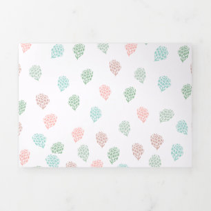 Handgemalte Weihnachtskiefernkonen Pastel Multicol Dreifach Gefaltete Urlaubskarte