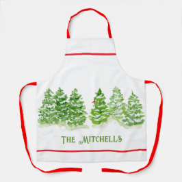 Handgemalte Winterbaumen PERSONALISIEREN NAME Schürze