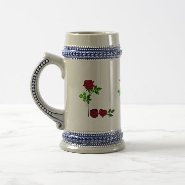 Handgemalte ZAUBER LIEBE Rose Keramik Tasse (Links)
