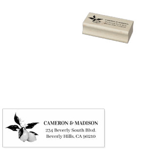 Handgemalte Zitronen mit Blume Hochzeit Gummistempel