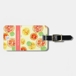 Handgemalte Zitrusfrüchte Orange Limone Scheiben W Gepäckanhänger