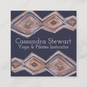 Handgemalter Entwurf des geometrischen Aquarells Quadratische Visitenkarte