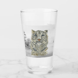 Handgemalter gefährdeter Schneeleopard Glas