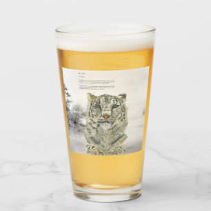 Handgemalter gefährdeter Schneeleopard Glas