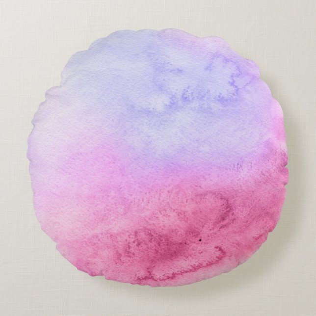 Handgemalter Hintergrund 11 des abstrakten Rundes Kissen (Vorderseite)