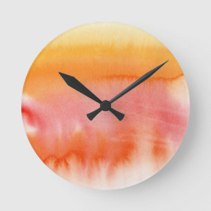 Handgemalter Hintergrund 17 des abstrakten Runde Wanduhr