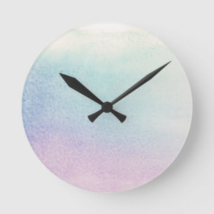 Handgemalter Hintergrund des abstrakten Watercolor Runde Wanduhr
