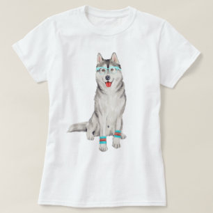 Handgemalter Sibirischer Husky-Hund T-Shirt