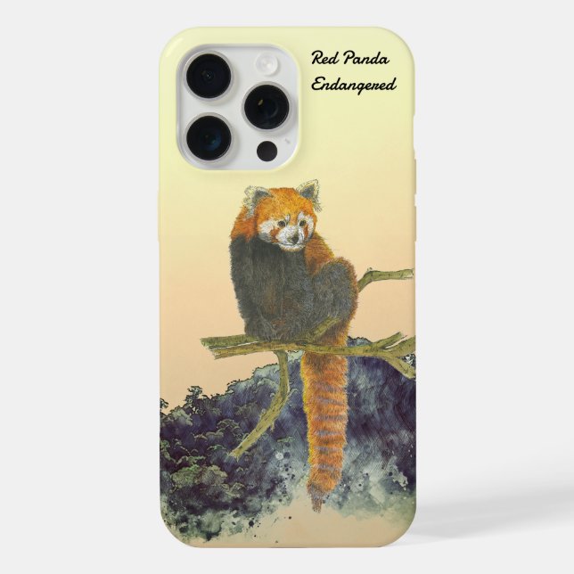 Handgemalter süßer Roter Panda iPhone Hülle (Rückseite)